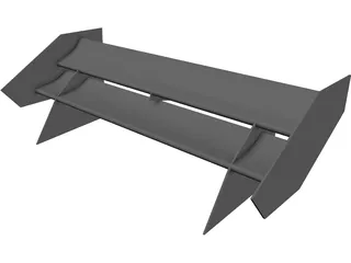 Formula Student Rear Wing 3D Model preview