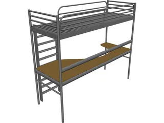 Endo Bed and Desk 3D Model preview