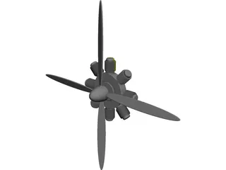 Radial Engine Model 3D Model preview