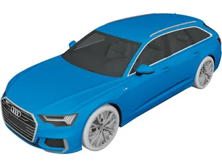 Audi A6 Avant S-line (2019) 3D Model preview