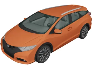 Honda Civic Tourer (2014) 3D Model preview