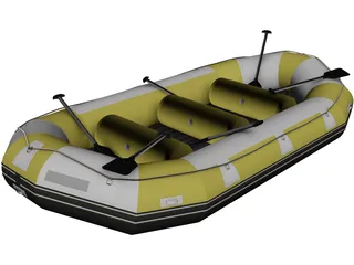 Rafting Boat 3D Model preview