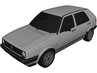 Volkswagen Golf GL (1990) 3D Model preview