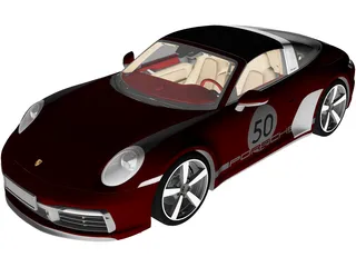 Porsche 911 Targa 4S Heritage (2021) 3D Model preview