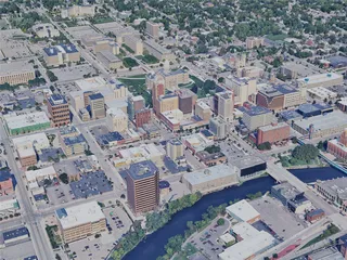 Lansing City, MI, USA (2023) 3D Model preview