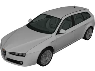 Alfa Romeo 159 Sportwagon (2011) 3D Model preview
