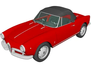 Alfa Romeo Giulietta Spider (1955) 3D Model preview