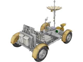 Apollo Lunar Rover Moon Car 3D Model preview