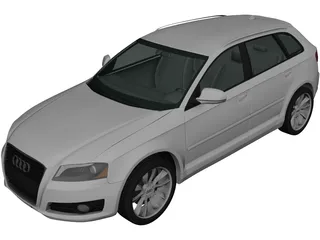 Audi A3 Sportback (2011) 3D Model preview