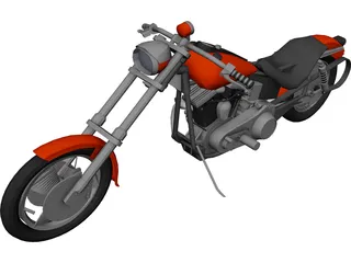 Chopper Bike 3D Model preview