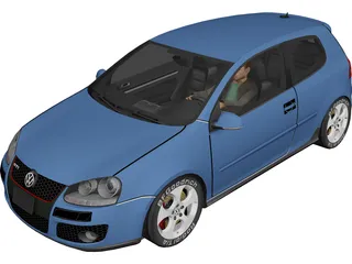 Volkswagen Golf GTi 3D Model preview