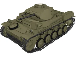 Panzer 2F 3D Model preview