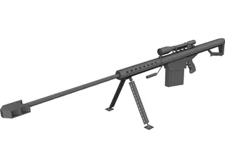 M82A1 Barrett .50 BMG 3D Model preview