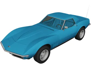 Chevrolet Corvette Convertible (1968) 3D Model preview