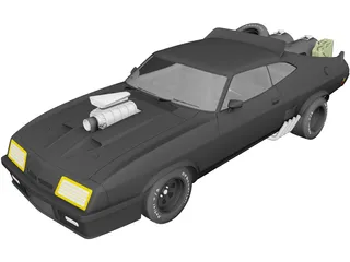 Ford Falcon MadMax Interceptor (1973) 3D Model preview