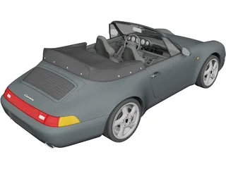 Porsche 911 Carrera Cabrio (1994) 3D Model preview