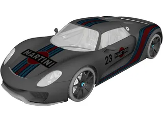 Porsche 918 Spyder Martini (2013) 3D Model preview