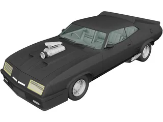 Ford Falcon GT Coupe Interceptor Mad Max (1979) 3D Model preview