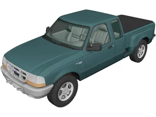 Ford Ranger ExtendedCab XLT (1998) 3D Model preview