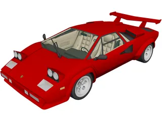 Lamborghini Countach 5000 QV (1985) 3D Model preview