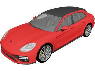 Porsche Panamera Turbo S Sport Turismo (2021) 3D Model preview