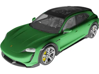 Porsche Taycan Turbo S Cross Turismo (2021) 3D Model preview