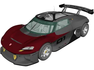 Porsche Mission R Concept (2021) 3D Model preview