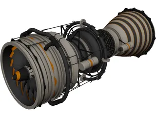 Jet Engine 3D Model preview