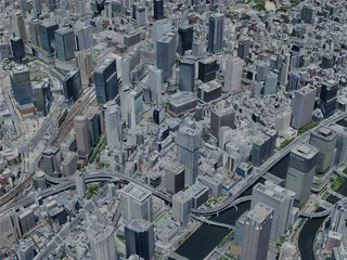 Osaka City, Japan (2024) 3D Model preview