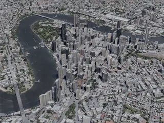 Brisbane City, Australia (2023) 3D Model preview