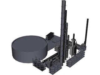 Refinery Plant 3D Model preview