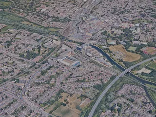 Peterborough City, UK (2023) 3D Model preview