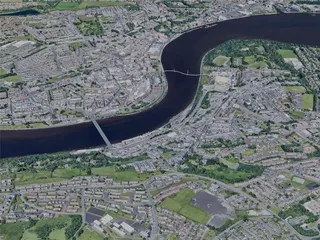 Londonderry City, UK (2022) 3D Model preview