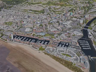 Swansea City, UK (2022) 3D Model preview