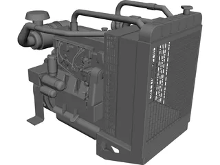 Diesel Motor 3D Model preview