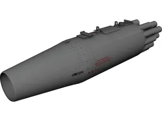 UB-16-M57-KV Rocket Pod 3D Model preview
