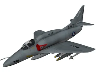 A-4 Skyhawk 3D Model preview