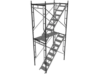 Scaffold Stair Tower 3D Model preview