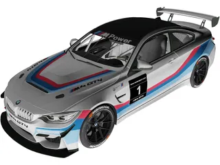 BMW M4 GT4 (2018) 3D Model preview