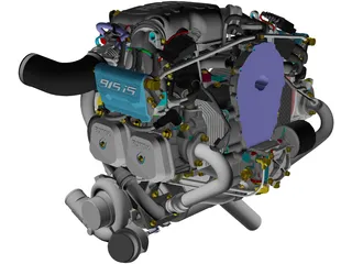 Rotax 915 iS Engine 3D Model preview