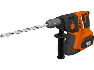Black and Decker Hand Drill 3D Model preview