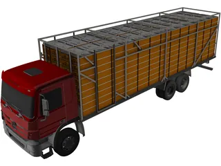 Mercedes-Benz Atego Chicken Cage Truck 3D Model preview