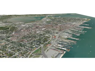Portland City, Maine 3D Model preview