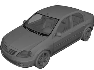 Renault (Dacia) Logan (2008) 3D Model preview