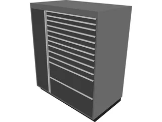 Garage Tool Chest Large 3D Model preview
