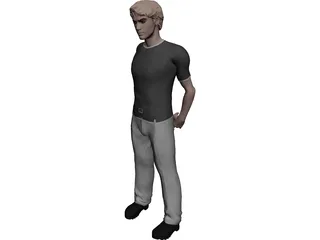 Man Standing 3D Model preview