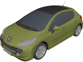 Peugeot 207 5-doors 3D Model preview