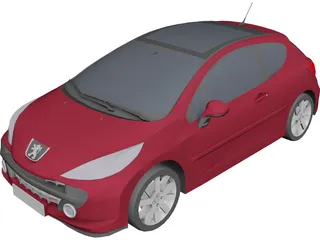 Peugeot 207 3-doors 3D Model preview