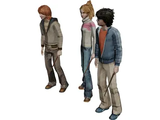 Harry Potter Characters 3D Model preview