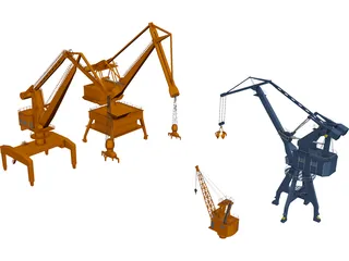 Port Handling Cranes 3D Model preview